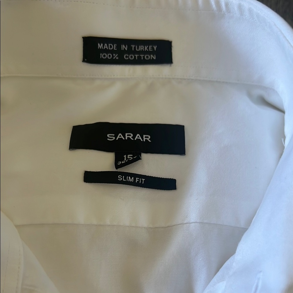 100% white cotton made in turkey Classic White Long Sleeve Dress Shirt - Picture 8 of 9